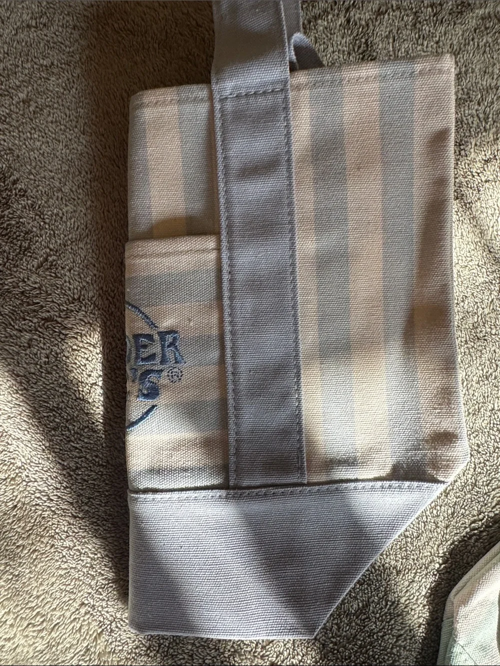 TJ’s Blue & Cream Striped Tote Bag